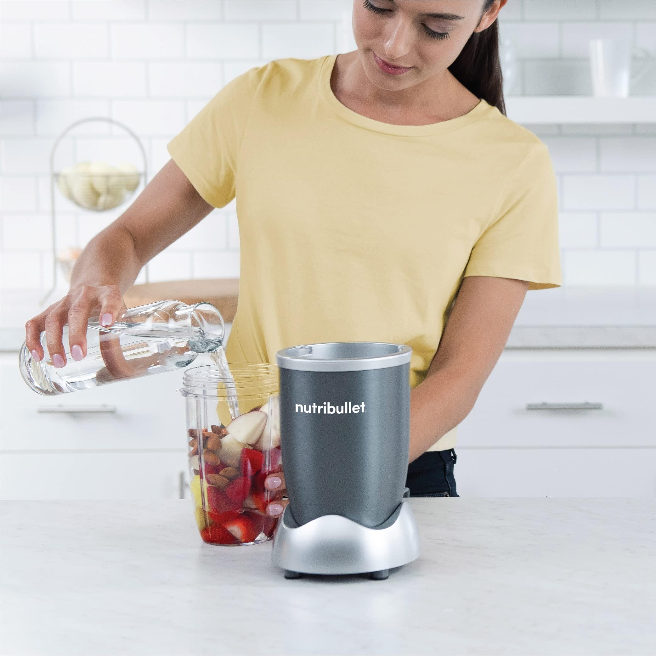 Nutri Bullet Grey Countertop Blender 600 Watt 1 year manufacturer warranty خلاط رمادي من نيوتري بوليت بقدرة 600 واط Nutri Bullet Grey Countertop Blender 600 Watt 1 year manufacturer warranty خلاط رمادي من نيوتري بوليت بقدرة 600 واط